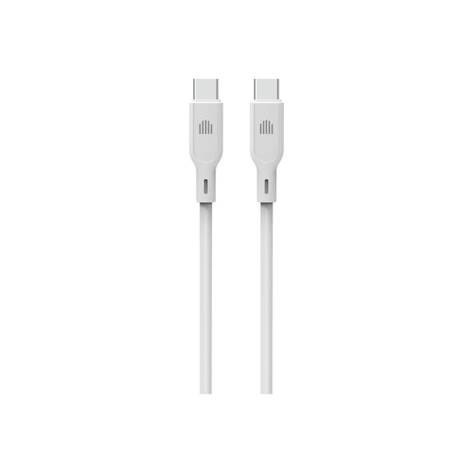 Cablu de date Dviced USB-C la USB-C silicon 1.25m, Alb - iSTYLE RO