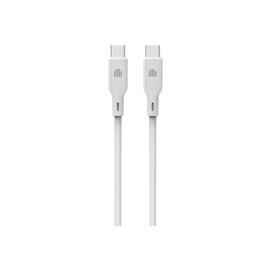 Cablu de date Dviced USB-C la USB-C silicon 1.25m, Alb - iSTYLE RO