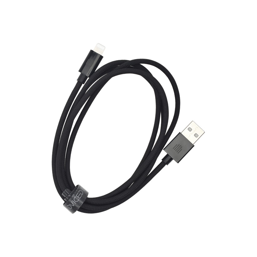 Cablu de date Dviced USB-A la Lightning Nylon Textile 1.25m, Negru - iSTYLE RO