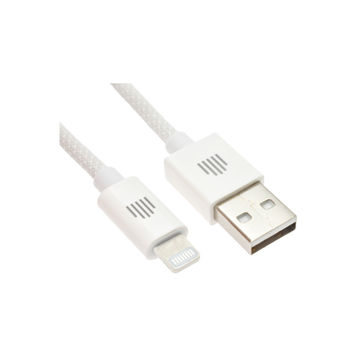 Cablu de date Dviced USB-A la Lightning Nylon Textile 1.25m, Alb - iSTYLE RO
