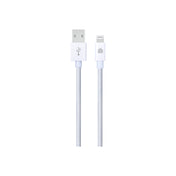 Cablu de date Dviced USB-A la Lightning Nylon Textile 1.25m, Alb - iSTYLE RO