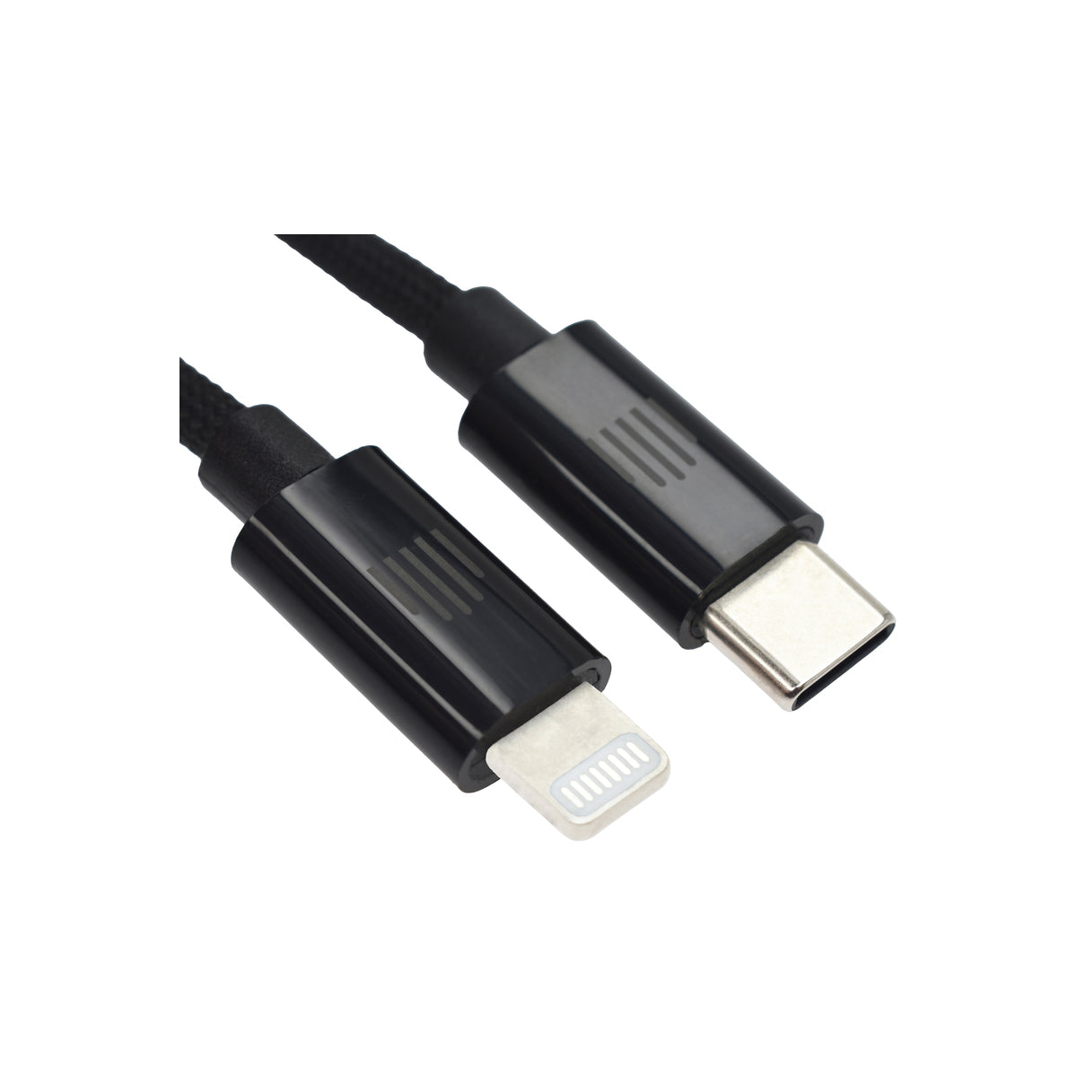 Cablu de date Dviced USB-C la Lightning Nylon Textile 0.25m, Negru - iSTYLE RO