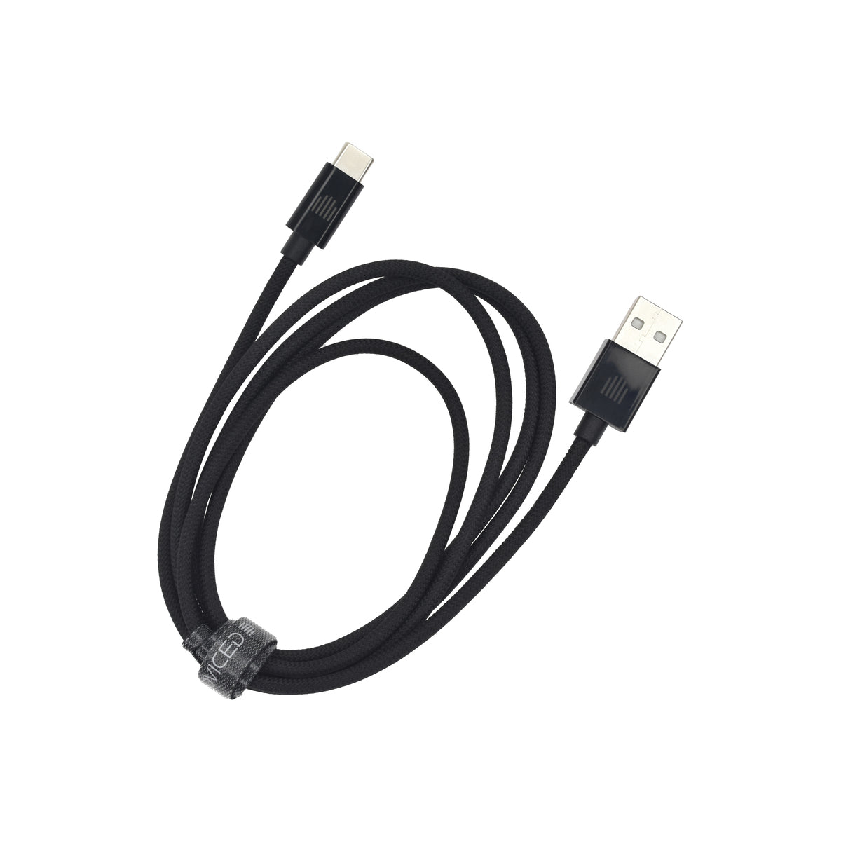 Cablu de date Dviced USB-A la USB-C Nylon Textile 1.25m, Negru - iSTYLE RO