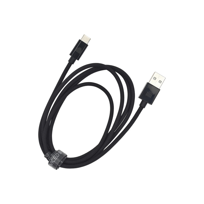 Cablu de date Dviced USB-A la USB-C Nylon Textile 1.25m, Negru - iSTYLE RO