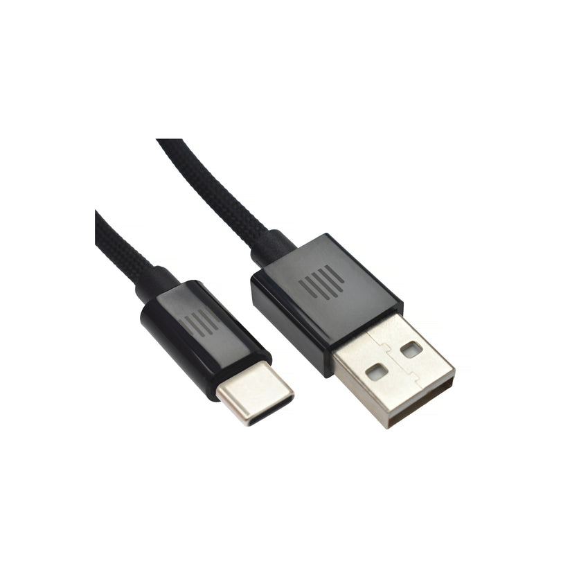 Cablu de date Dviced USB-A la USB-C Nylon Textile 1.25m, Negru - iSTYLE RO