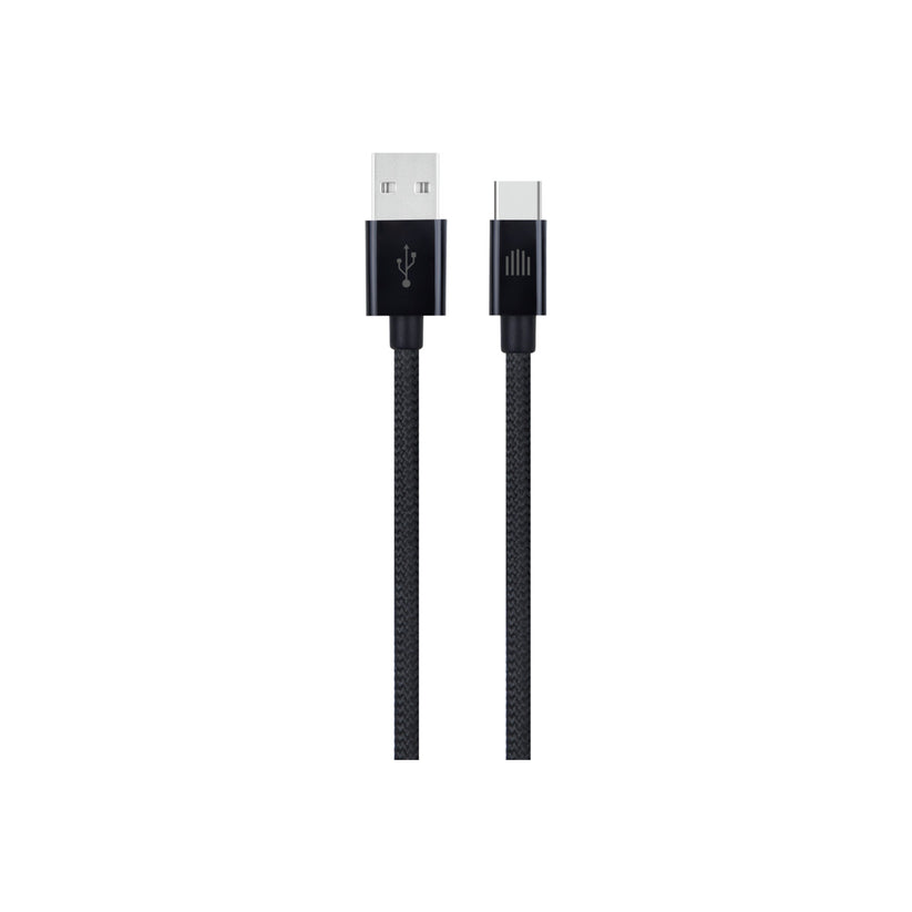 Cablu de date Dviced USB-A la USB-C Nylon Textile 1.25m, Negru - iSTYLE RO