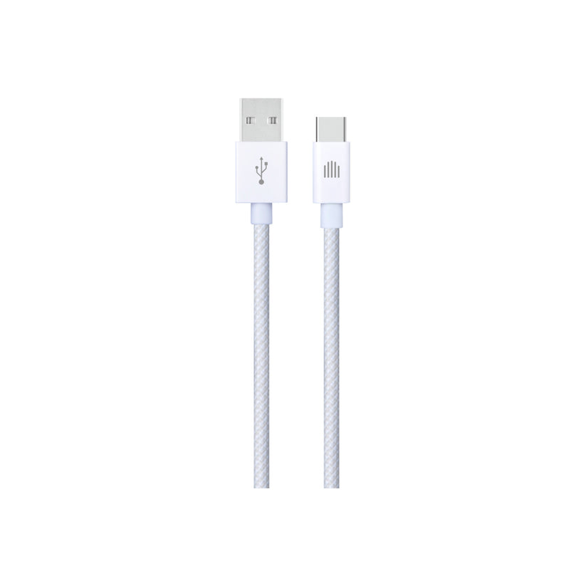 Cablu de date Dviced USB-A la USB-C Nylon Textile 1.25m, Alb - iSTYLE RO