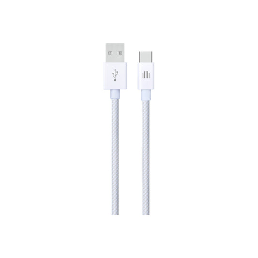 Cablu de date Dviced USB-A la USB-C Nylon Textile 1.25m, Alb - iSTYLE RO