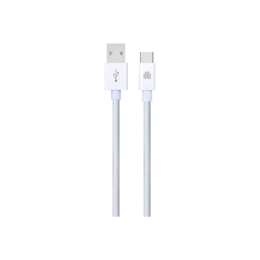 Cablu de date Dviced USB-A la USB-C Nylon Textile 1.25m, Alb - iSTYLE RO