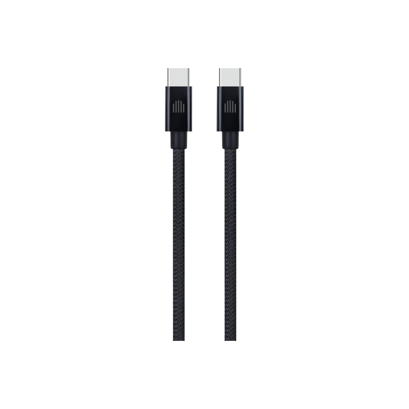 Cablu de date Dviced USB-C la USB-C Nylon Textile 0.25m, Negru - iSTYLE RO