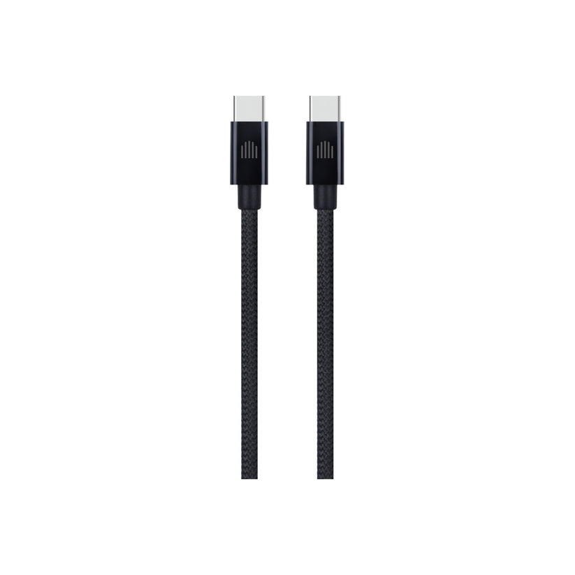 Cablu de date Dviced USB-C la USB-C Nylon Textile 1.25m, Negru - iSTYLE RO