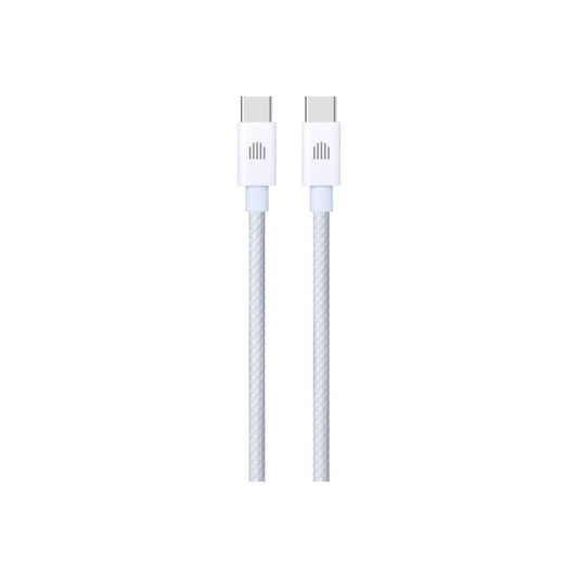Cablu de date Dviced USB-C la USB-C Nylon Textile 1.25m, Alb - iSTYLE RO