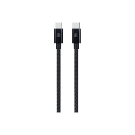 Cablu de date Dviced USB-C la USB-C Nylon Textile 2m, Negru - iSTYLE RO