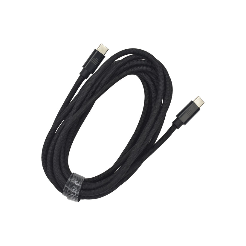 Cablu de date Dviced USB-C la USB-C Nylon Textile 3m, Negru - iSTYLE RO