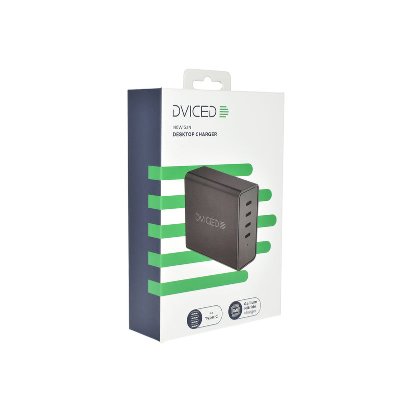 Adaptor priza Dviced Desktop 140W GaN 4 USB-C EU -Negru - iSTYLE RO