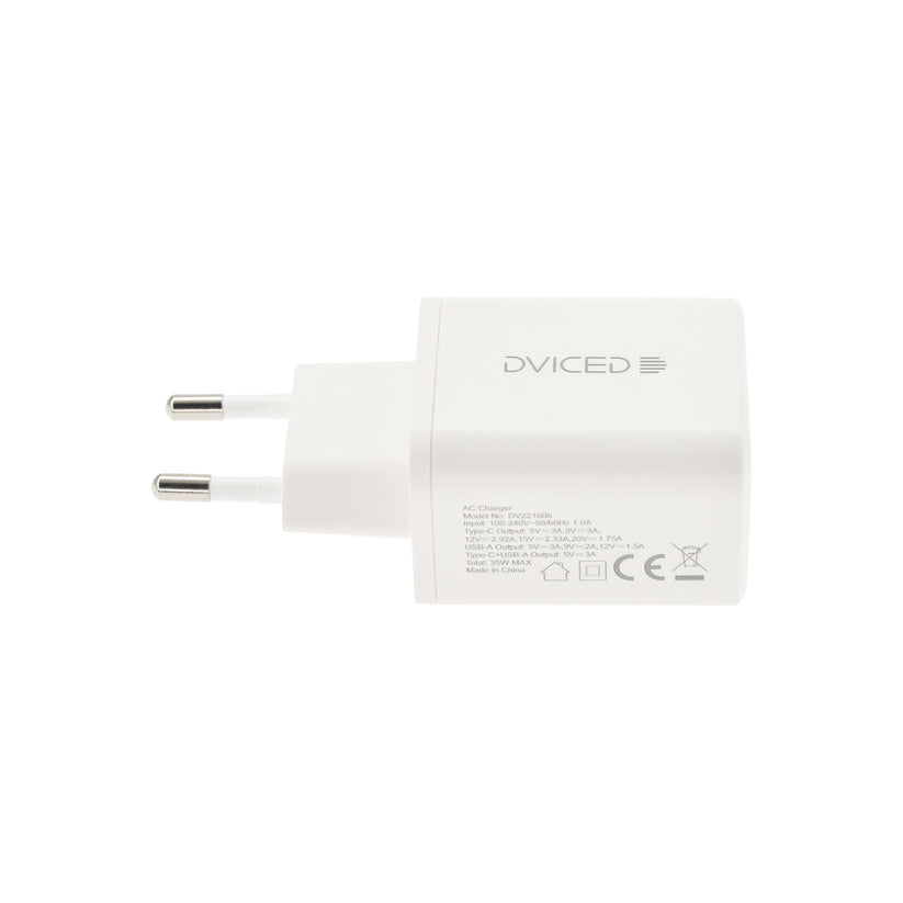 Adaptor priza Dviced Wall charger 35W GaN 1 USB-A, 1 USB-C EU - Alb - iSTYLE RO