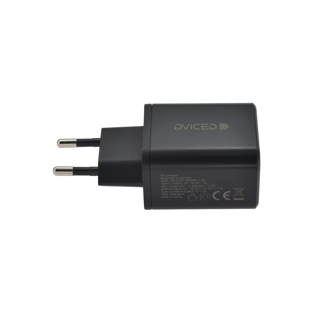 Adaptor priza Dviced Wall charger 35W GaN 1 USB-A, 1 USB-C EU - Negru - iSTYLE RO