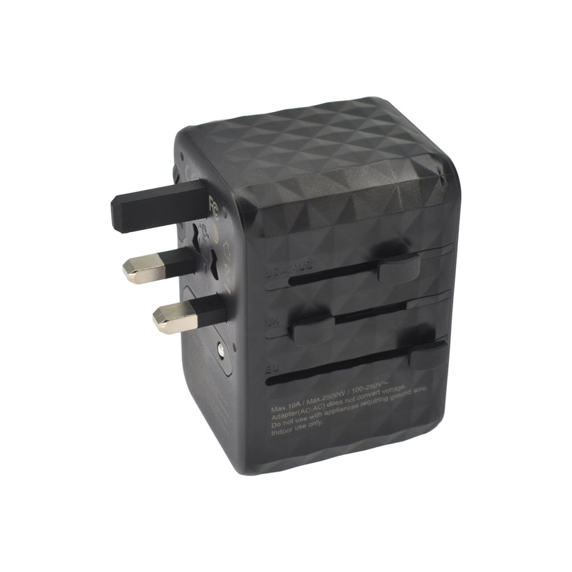 Adaptor incarcator universal priza de calatorie Dviced 65W GaN - Negru - iSTYLE RO