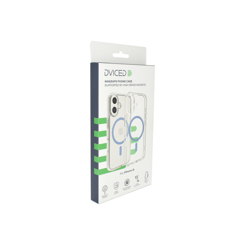 Husa de protectie Dviced cu Magsafe pentru iPhone 16, Albastru Transparent - iSTYLE RO