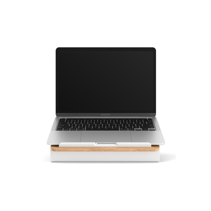 Suport Woodcessories pentru laptop Oat/White - iSTYLE RO