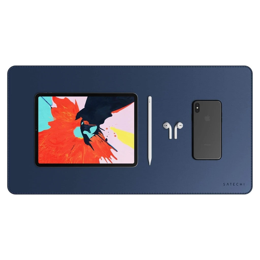 Mousepad Satechi DeskMate, Piele ecologica, Albastru - iSTYLE RO