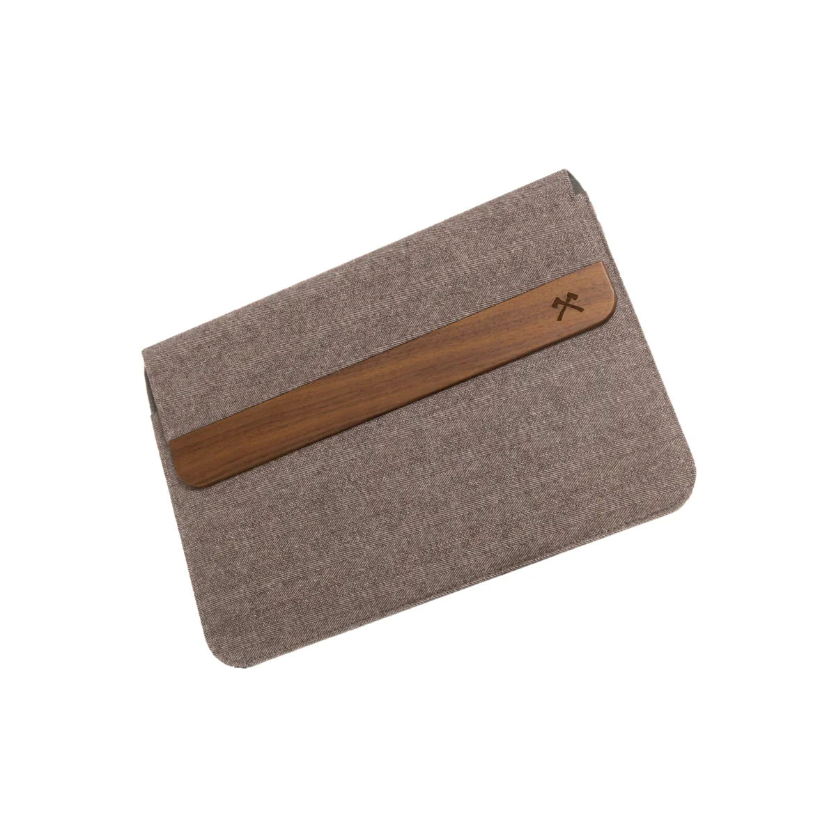 Husa de protectie Woodcessories EcoPouch pentru Macbook Air (2018) / 13 Pro, Brown-Grey Cotton - iSTYLE RO