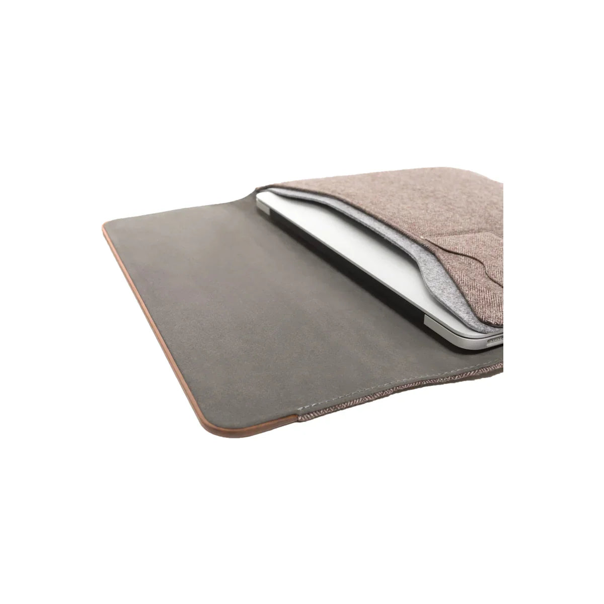 Husa de protectie Woodcessories EcoPouch pentru Macbook Air (2018) / 13 Pro, Brown-Grey Cotton - iSTYLE RO