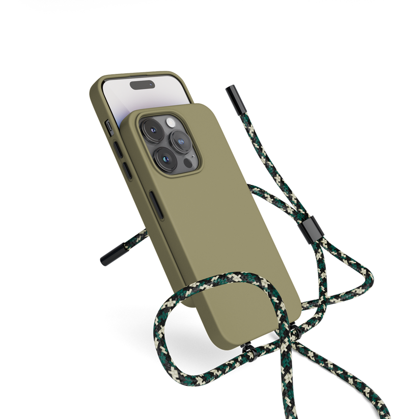 Husa de protectie Epico cu snur pentru iPhone 14 Pro, Silicon, Verde - iSTYLE RO
