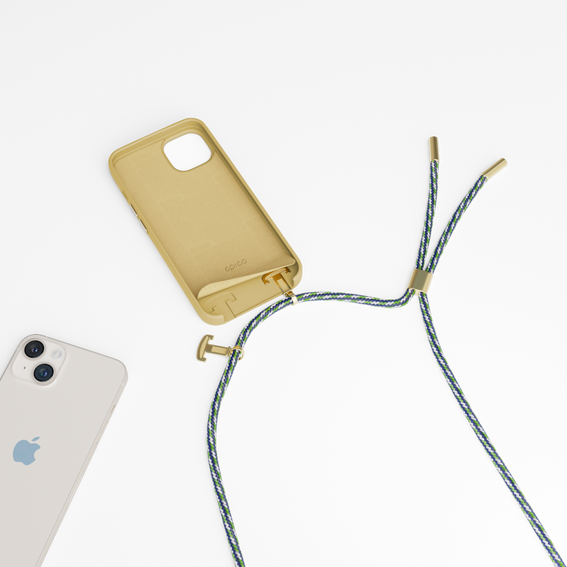 Husa de protectie Epico cu snur pentru iPhone 14, Silicon, Sand - iSTYLE RO