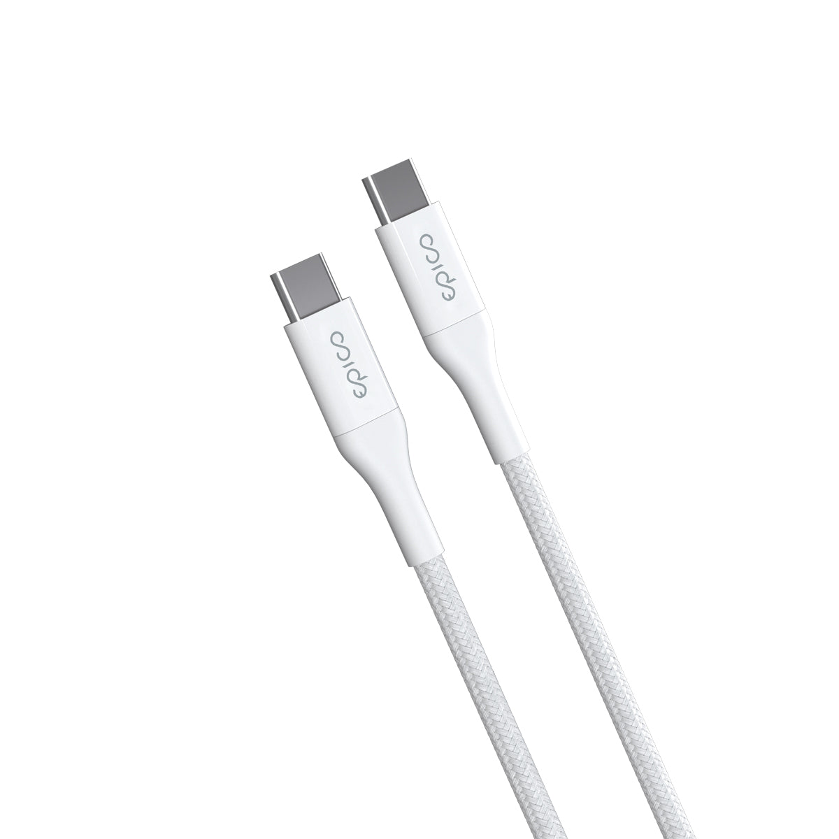 Cablu de date EPICO USB-C la USB-C, Textil, 1.2m, Alb - iSTYLE RO