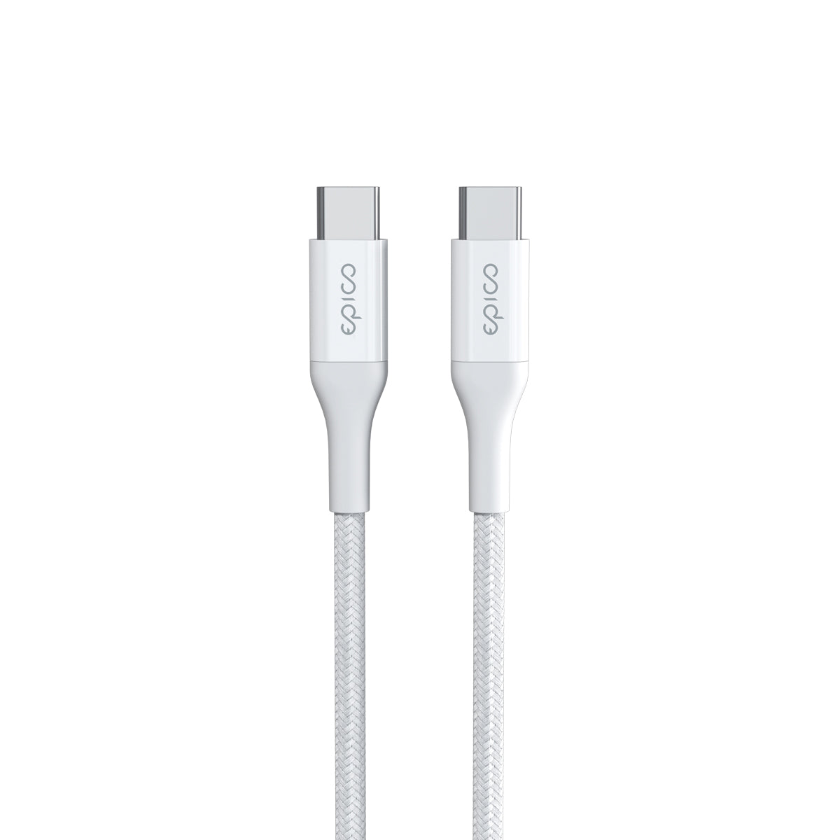 Cablu de date EPICO USB-C la USB-C, Textil, 1.2m, Alb - iSTYLE RO