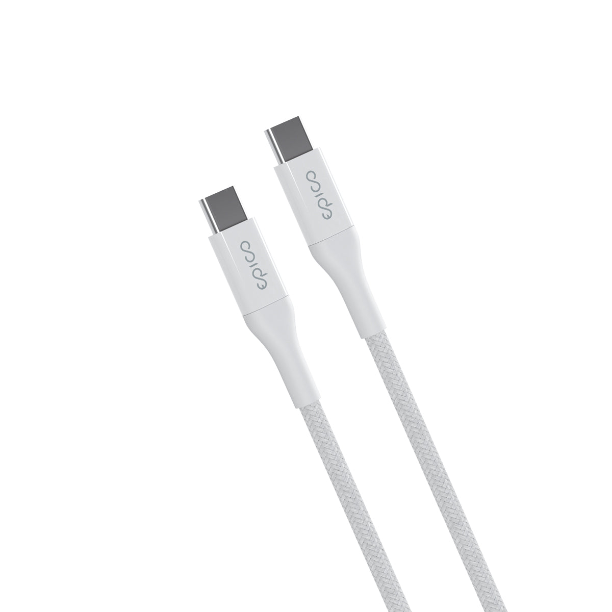 Cablu de date EPICO USB-C la USB-C, Textil, 0.3m, Alb - iSTYLE RO