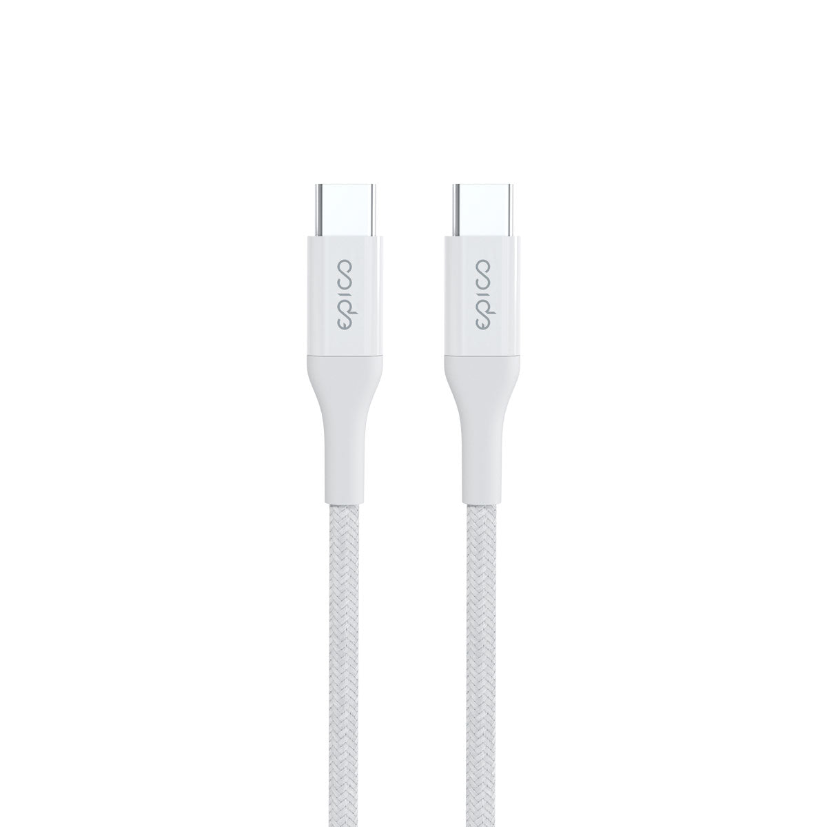 Cablu de date EPICO USB-C la USB-C, Textil, 0.3m, Alb - iSTYLE RO