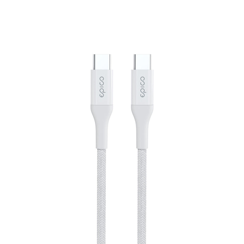 Cablu de date EPICO USB-C la USB-C, Textil, 0.3m, Alb - iSTYLE RO