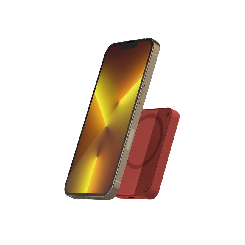 Baterie exterma EPICO 4200mAh Magnetic Wireless Power Bank, Rosu - iSTYLE RO