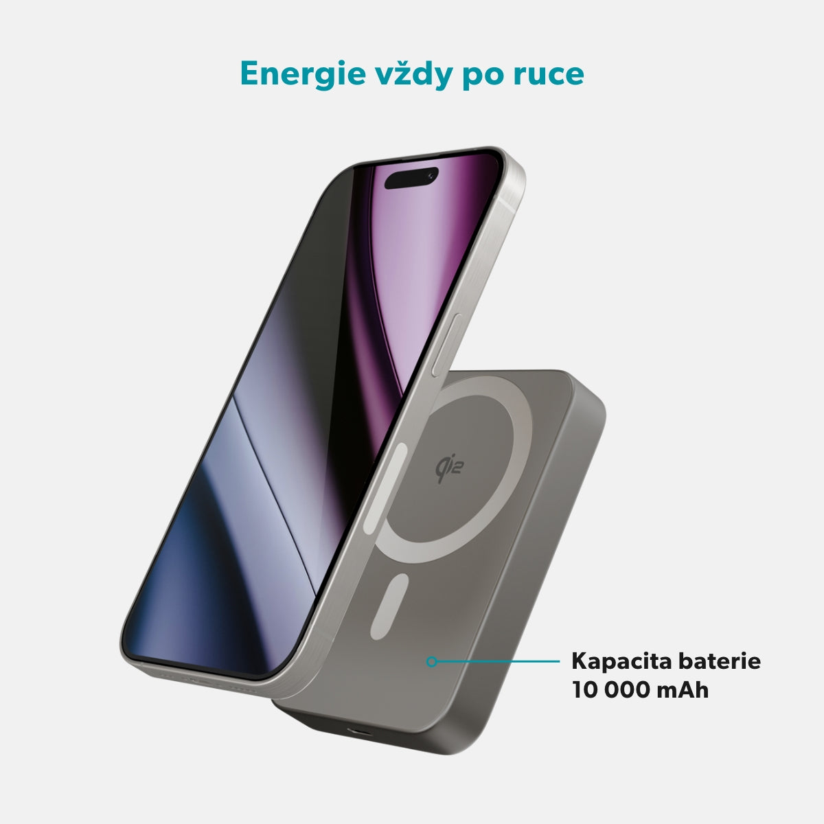 Baterie externa Qi2 EPICO, 10.000 mAh, Titan - iSTYLE RO