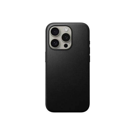 Husa de protectie Nomad Modern pentru iPhone 15 Pro, Piele, Negru - iSTYLE RO