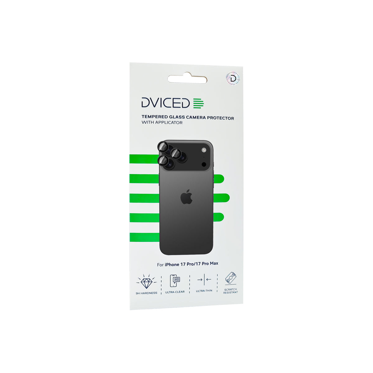 Folie de protectie DVICED din sticlă securizată pentru camera iPhone 17 Pro/17 Pro Max, cu aplicator