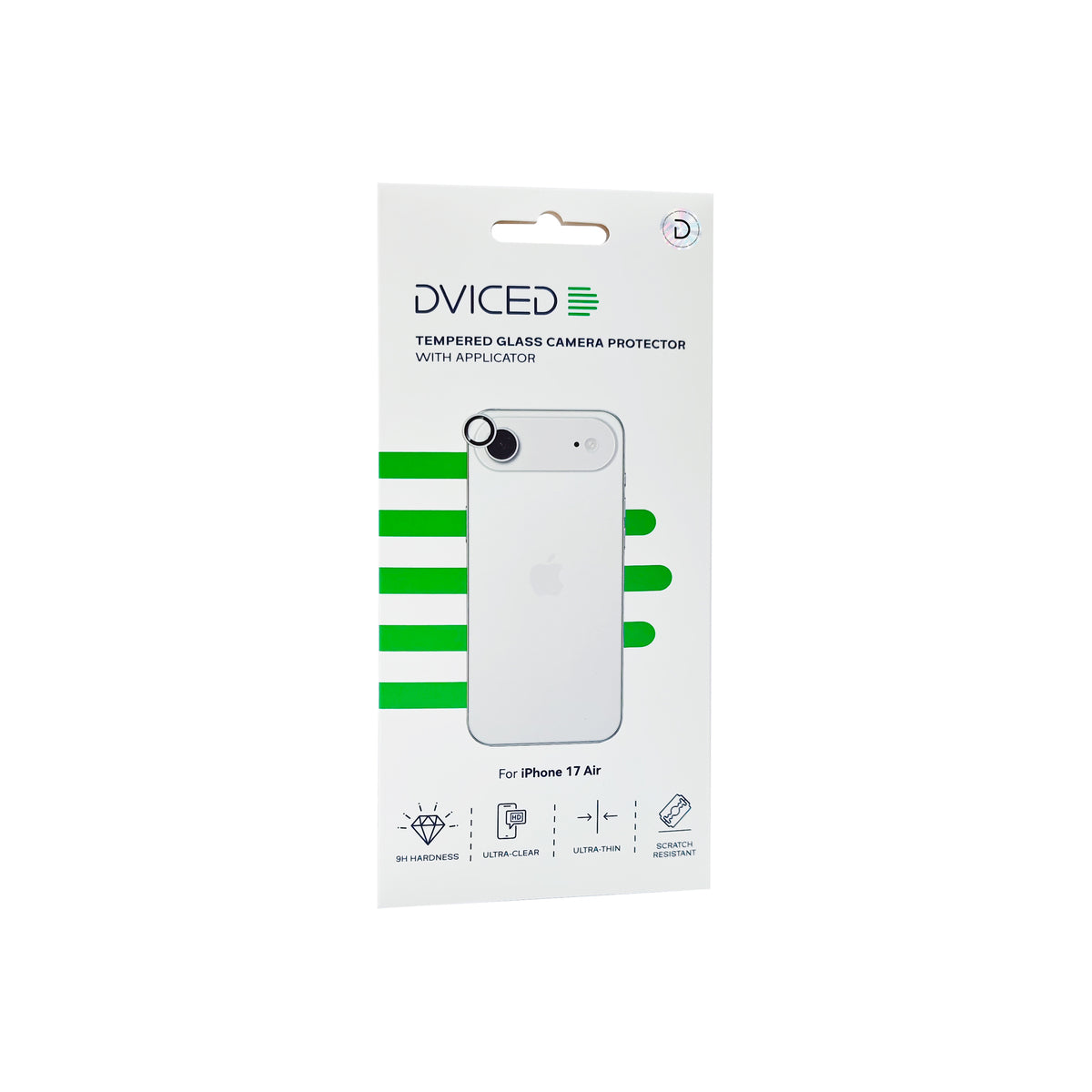Folie de protectie DVICED din sticlă securizată pentru camera iPhone Air, cu aplicator