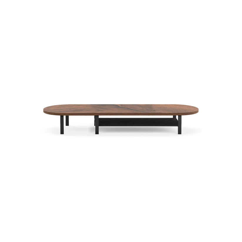 Stand cu raft Woodcessories pentru monitor Walnut/Black - iSTYLE RO