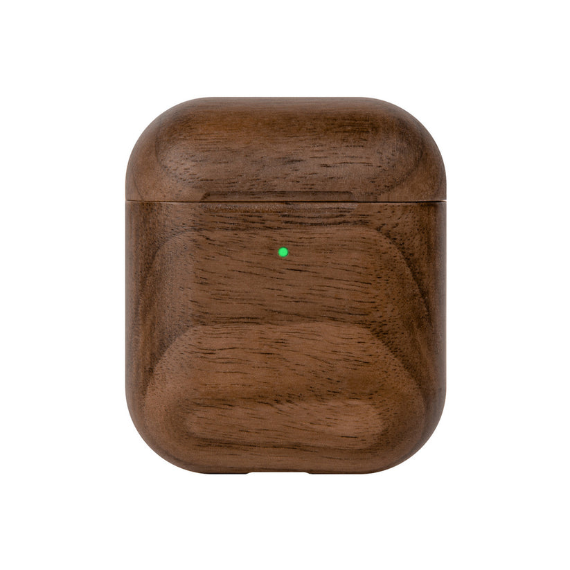 Husa de protectie Woodcessories AirCase Wood pentru AirPods 1 & 2 - Walnut Wood - iSTYLE RO
