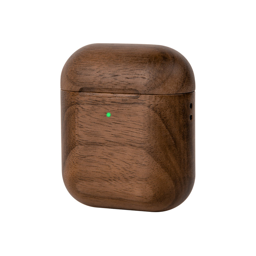 Husa de protectie Woodcessories AirCase Wood pentru AirPods 1 & 2 - Walnut Wood - iSTYLE RO