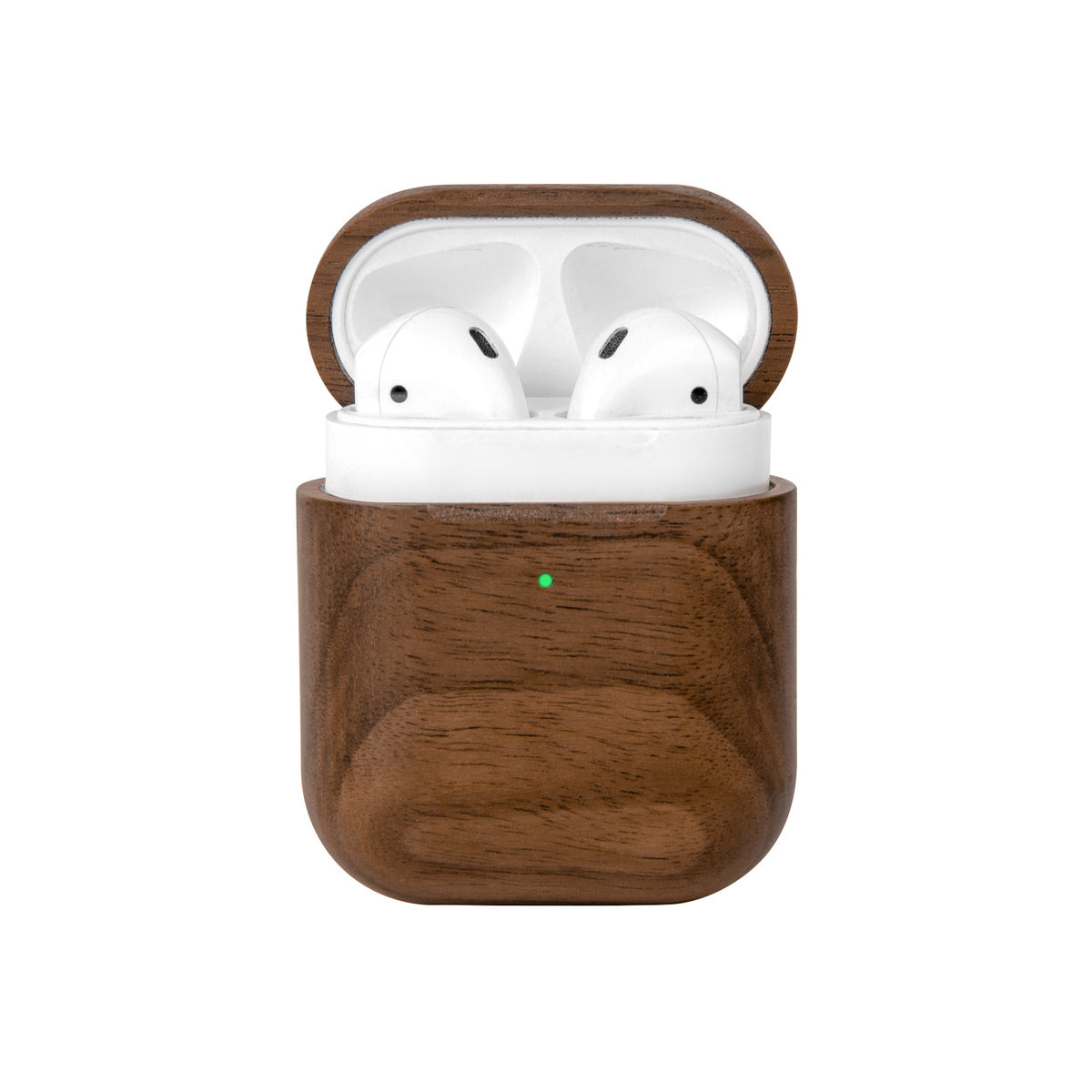 Husa de protectie Woodcessories AirCase Wood pentru AirPods 1 & 2 - Walnut Wood - iSTYLE RO