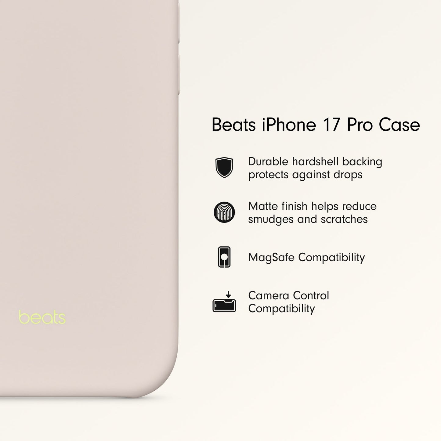 Husa de protectie Apple Beats cu MagSafe pentru iPhone 17 Pro, Lime Stone