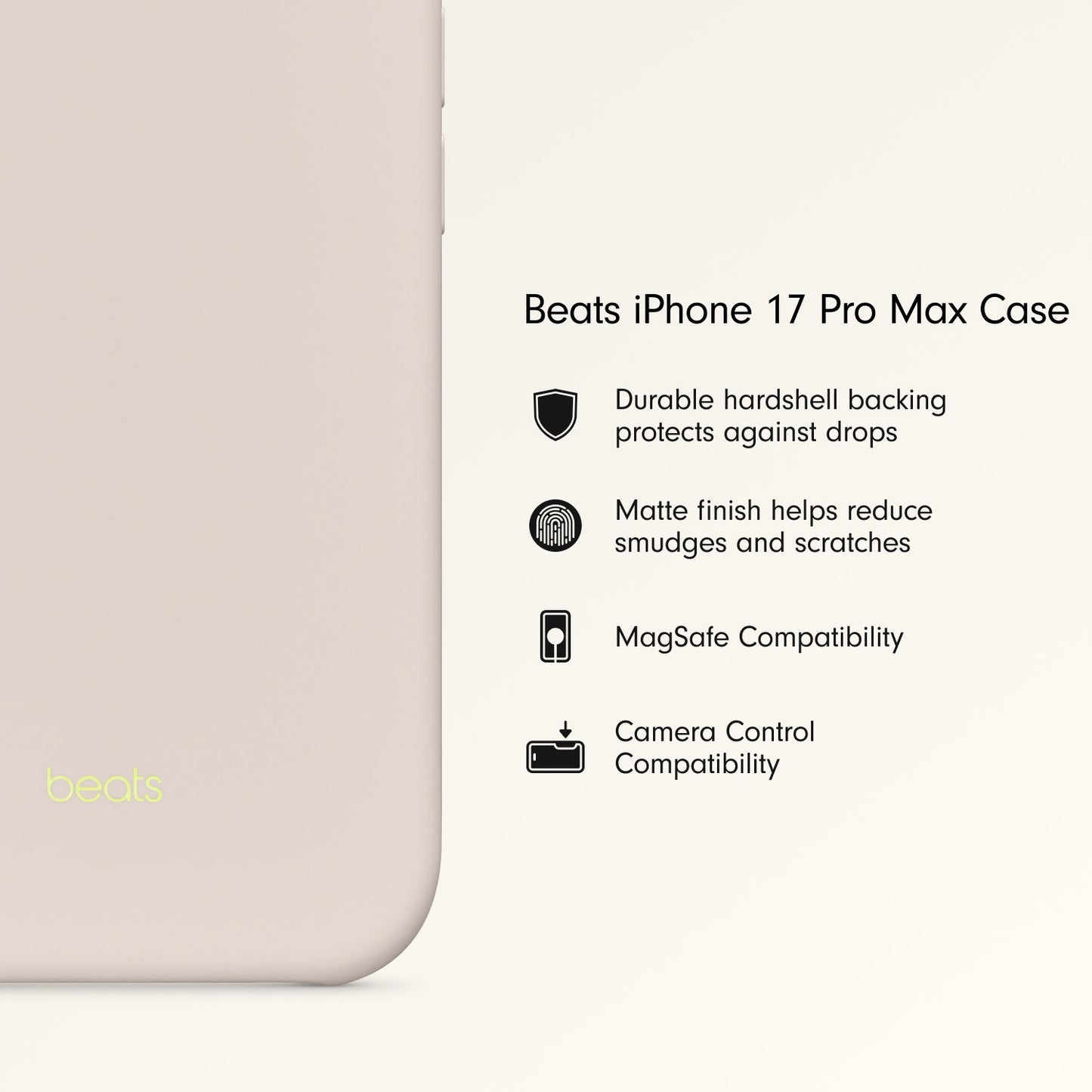 Husa de protectie Apple Beats cu MagSafe pentru iPhone 17 Pro Max, Lime Stone