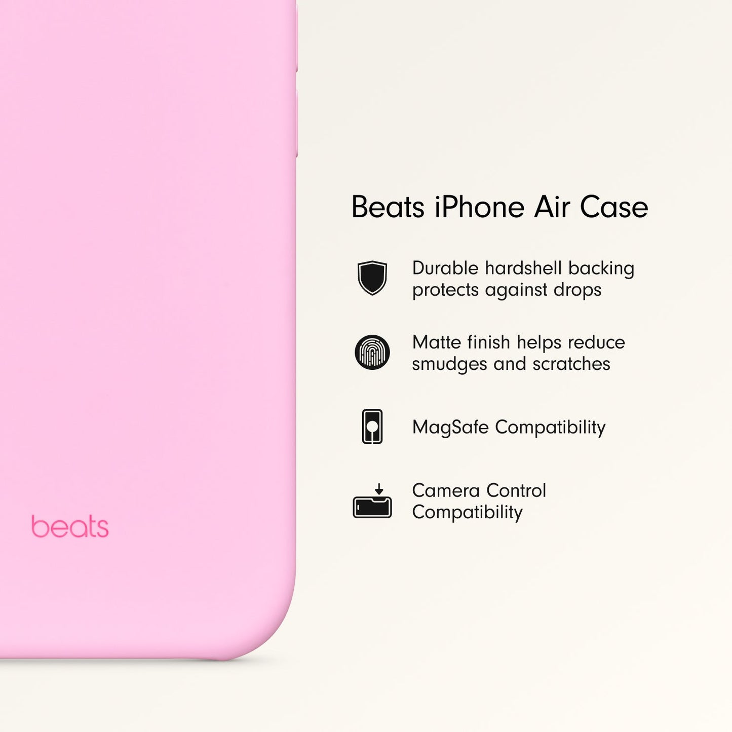 Husa de protectie Apple Beats cu MagSafe pentru iPhone Air, Pebble Pink