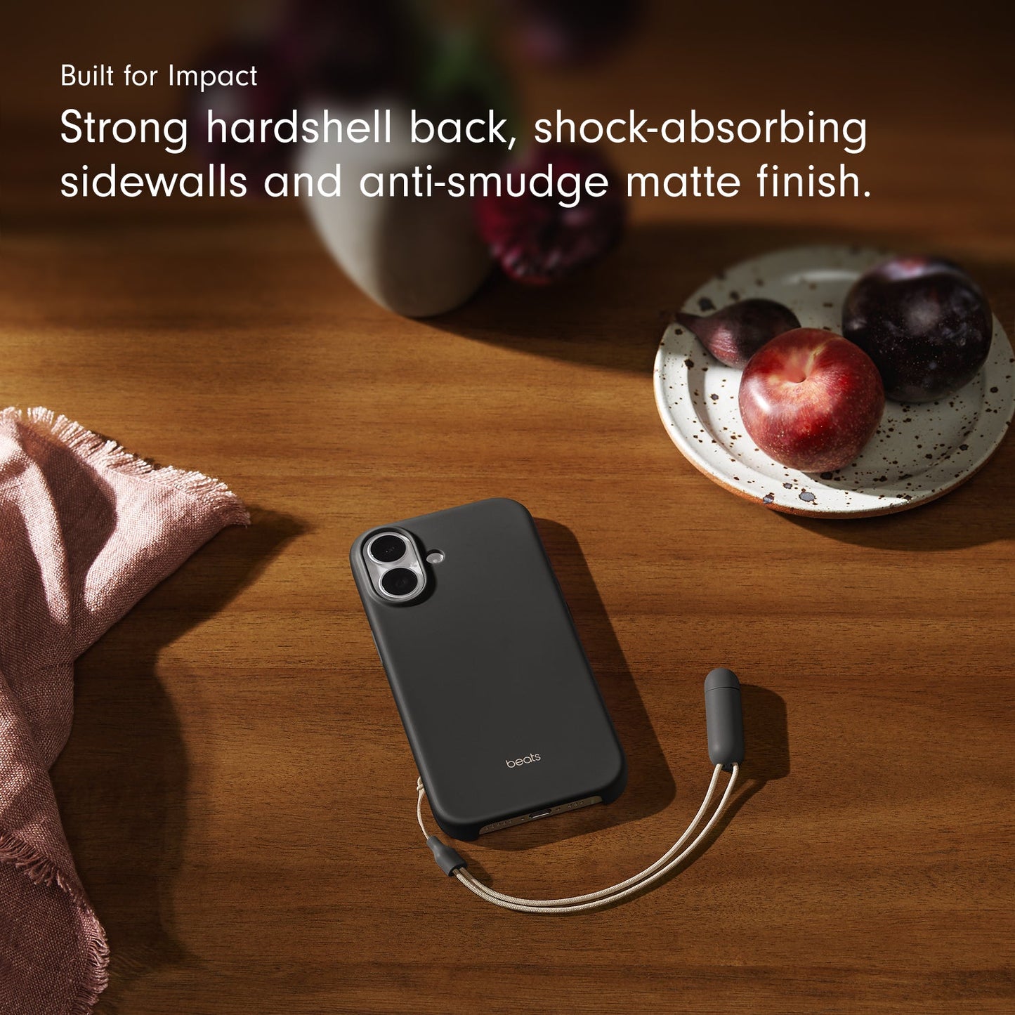 Husa de protectie Apple Beats pentru iPhone 17 cu suport, MagSafe și control al camerei, Granite Gray