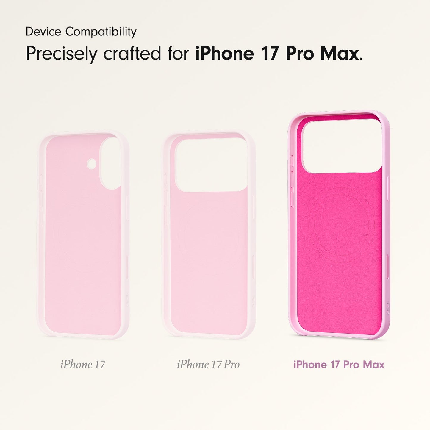 Husa de protectie Apple Beats pentru iPhone 17 Pro Max cu suport, MagSafe și control al camerei, Pebble Pink - iSTYLE RO