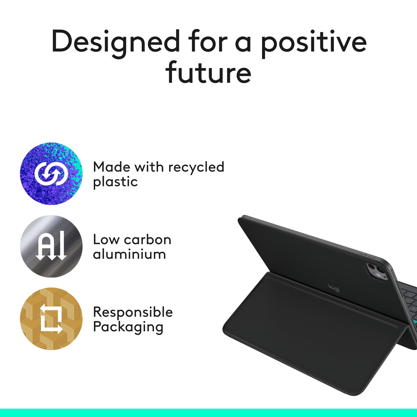 Husa cu tastatura Logitech Flip Folio pentru iPad Pro & Air 11", Grafit