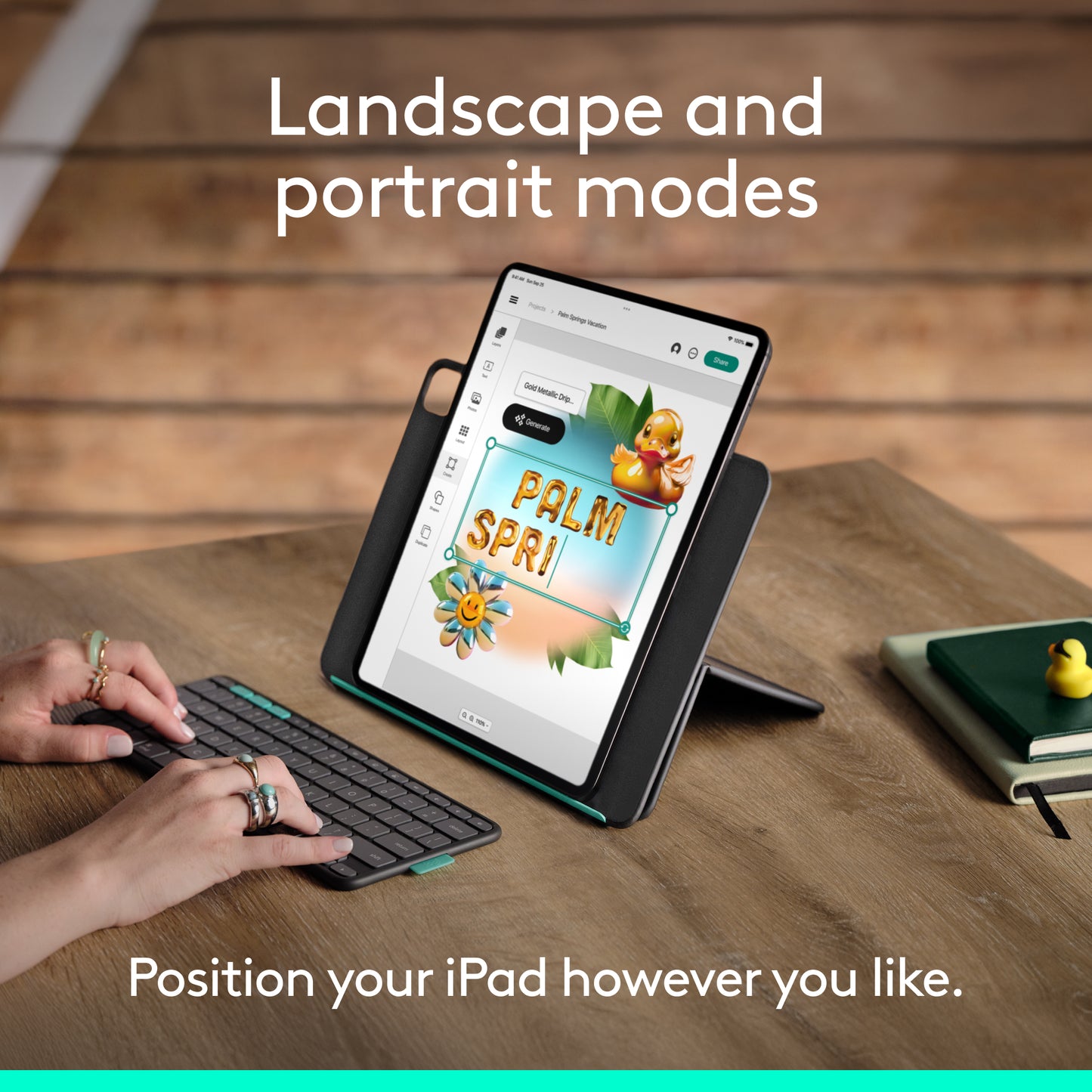 Husa cu tastatura Logitech Flip Folio pentru iPad Pro & Air 13", Grafit